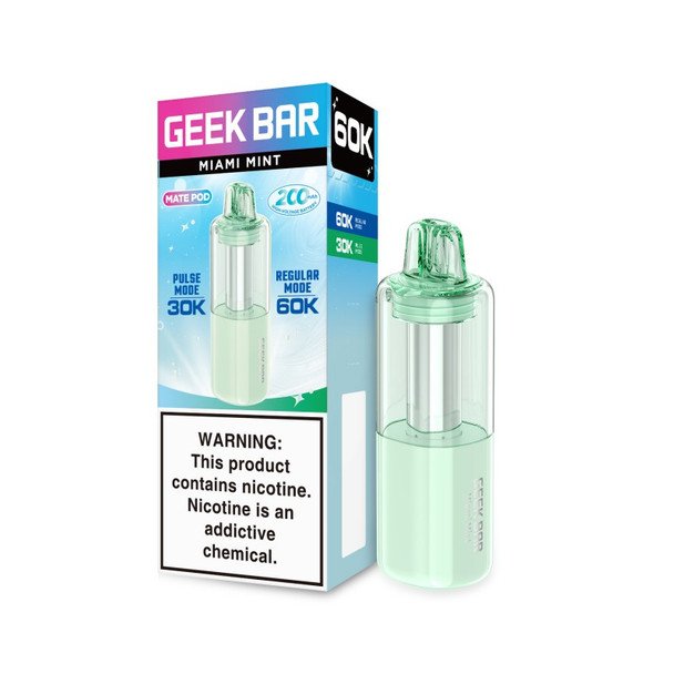 Miami Mint Geek Bar Mate 60K Pod Disposable Vape 1 Miami Mint Geek Bar Mate 60K Pod