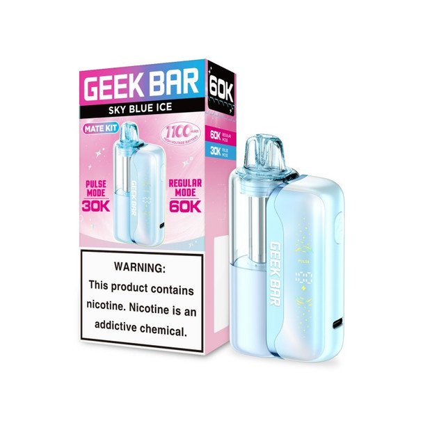 Sky Blue Ice Geek Bar Mate 60K Kit Disposable Vape 1 Sky Blue Ice Geek Bar Mate 60K Kit